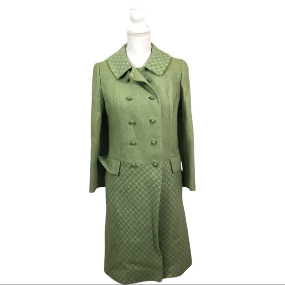 Vintage Pickfair Place Women’s small Union Made Green Check Wool Coat Union Made - Picture 1 of 12